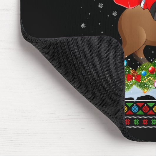 Capybara Xmas Pajamas Ugly Santa Riding Capybara C Muismat (Hoek)