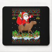 Capybara Xmas Pajamas Ugly Santa Riding Capybara C Muismat (Voorkant)