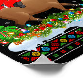 Capybara Xmas Pajamas Ugly Santa Riding Capybara C Poster (Hoek)