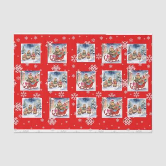 CAPYBARA XMAS TISSUE PAPER TISSUEPAPIER (Voorkant)