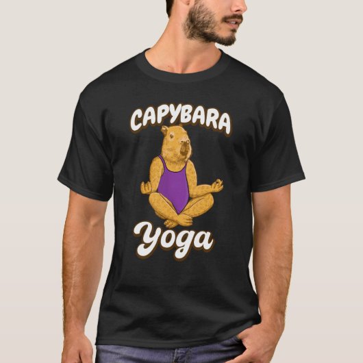 Capybara Yoga pose in Gymnastic leotard Meditation T-shirt (Voorkant)