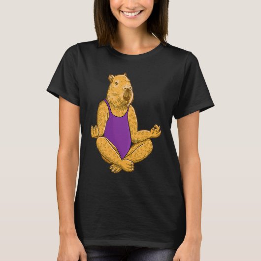 Capybara Yoga poses Meditation Workout exercises g T-shirt (Voorkant)