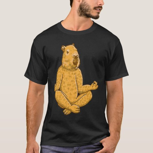 Capybara Yoga poses Workout Sport Meditation T-shirt (Voorkant)