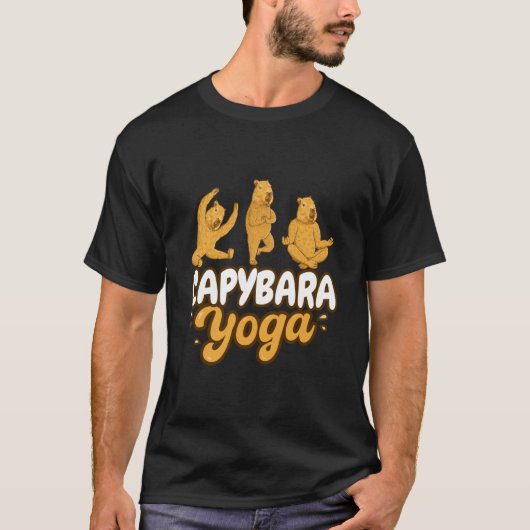 Capybara yogahoudingen Meditatie Workout T-shirt (Voorkant)