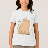 Capybara Zachtaardig Kalme Tri-Blend Shirt (Voorkant)