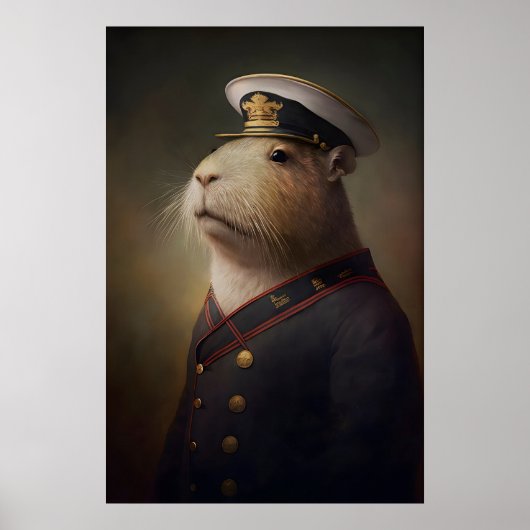 Capybara Zeiler Vintage Poster, Kunst Poster Print (Voorkant)