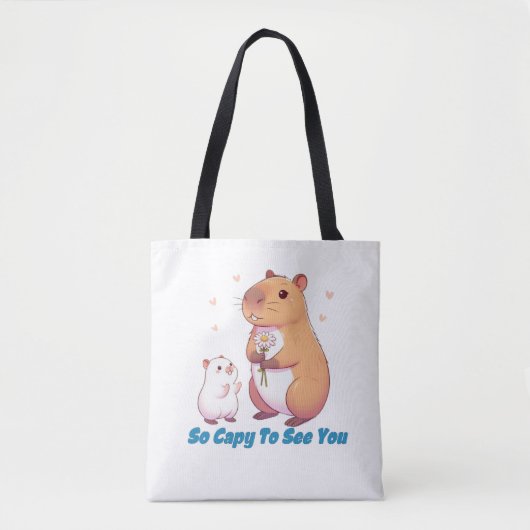 Capybara - Zo Capy om je te zien Tote Bag (Voorkant)