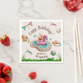 Capybara Zomer Zwembad Verjaardagsfeest Servet (Insitu)