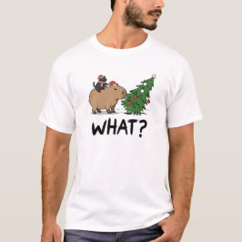 Capybara Zwarte Kat Kerstmis WAT Meme Cadeau T-shirt