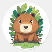 Capybarakoets Ronde Sticker (Voorkant)