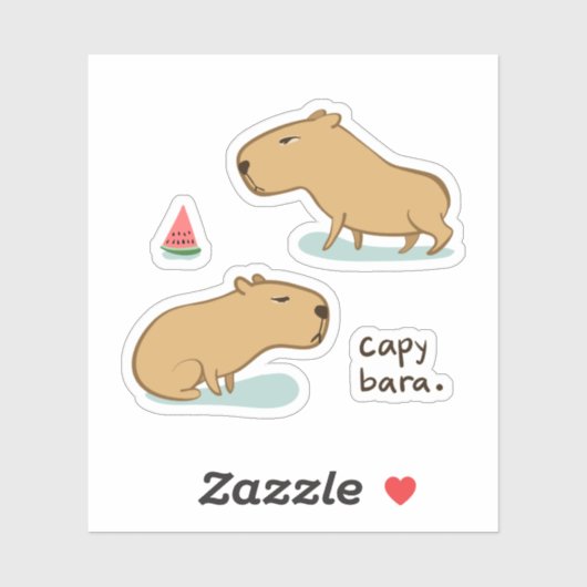 Capybaras 3"x 3"Custom-Cut Vinyl Stickers (Vel)