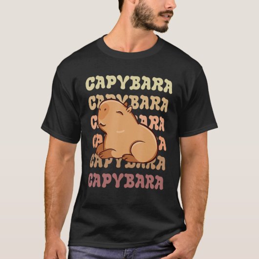 Capybaras Cute Retro Vintage Capy  Rodent T-shirt (Voorkant)