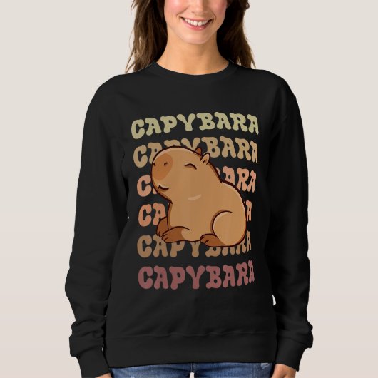 Capybaras Cute Retro Vintage Capy  Rodent Trui (Voorkant)