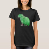 Capybaras Cute Space Capybara Martian Green T-shirt (Voorkant)