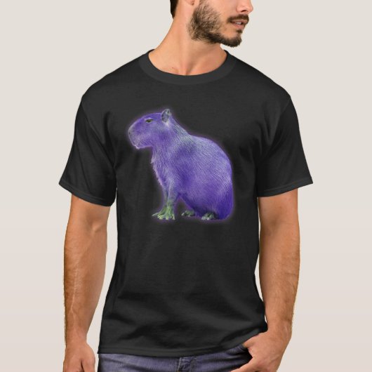Capybaras Cute Space Capybara Martian Paars T-shirt (Voorkant)