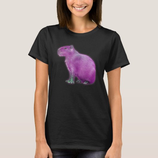 Capybaras Cute Space Capybara Martian Pink T-shirt (Voorkant)