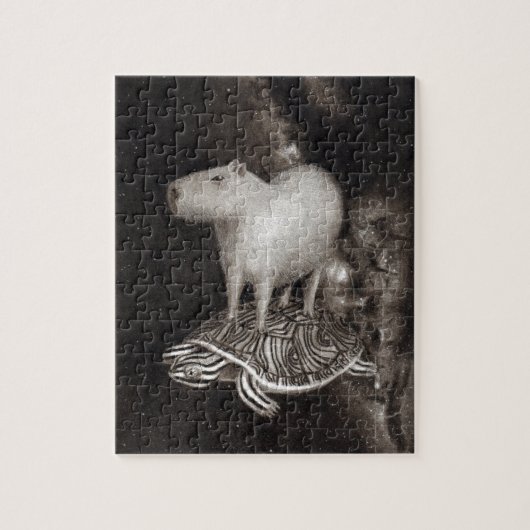 Capybara's en Terrapin die door de ruimtevaart vli Legpuzzel (Verticaal)