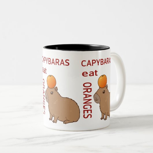 Capybaras eten Sinaasappels Mok | Schattige en gra (Voorkant rechts)