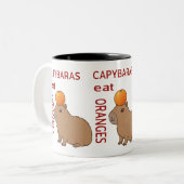 Capybaras eten Sinaasappels Mok | Schattige en gra (Voorkant links)
