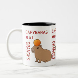 Capybaras eten Sinaasappels Mok | Schattige en gra