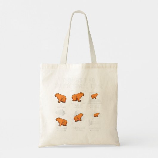 Capybaras Funny Capibara Rodent wat ik doe in mijn Tote Bag (Achterkant)