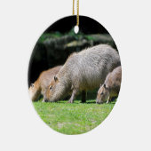 Capybaras grazing keramisch ornament (Rechts)