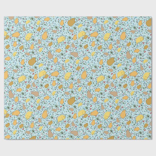 Capybaras in blauw cadeaupapier (Vlak)