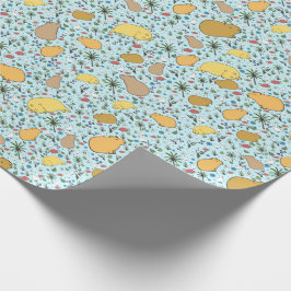 Capybaras in blauw cadeaupapier