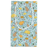 Capybaras in blauw klein cadeauzakje (Voorkant)