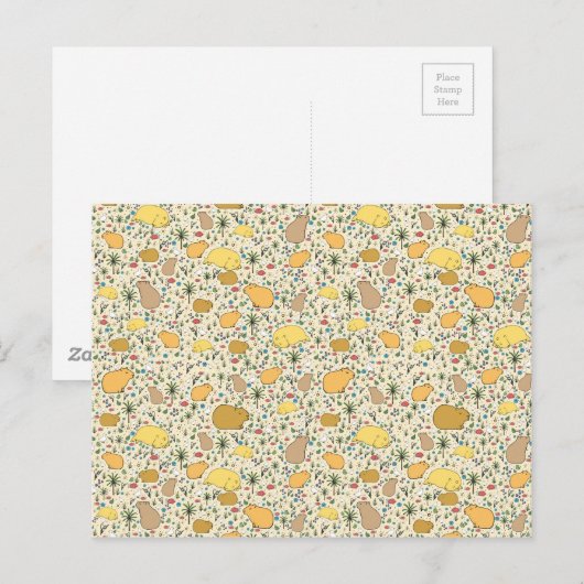 Capybaras in Geel Briefkaart (Voorkant / Achterkant)