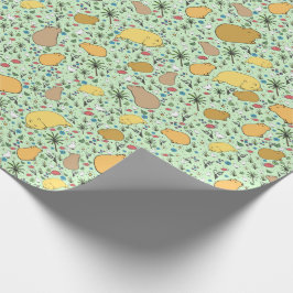Capybaras in Groen Cadeaupapier