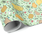Capybaras in Groen Cadeaupapier (Rol Hoek)