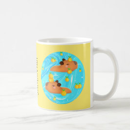 Capybaras in water met Sinaasappels Koffiemok