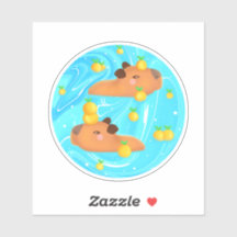 Capybaras in water met Sinaasappels