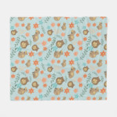 Capybaras met bloemen groen fleece deken (Voorkant (Horizontaal))