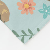 Capybaras met bloemen groen fleece deken (Hoek)