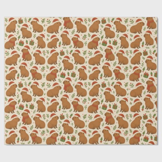 Capybaras met kerst cadeaupapier (Vlak)