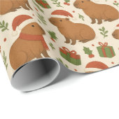 Capybaras met kerst cadeaupapier (Rol Hoek)