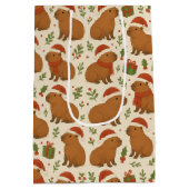 Capybaras met kerst medium cadeauzakje (Achterkant)