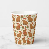 Capybaras met kerst papieren bekers (Links)