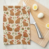 Capybaras met kerst theedoek (Quarter Fold)