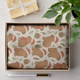 Capybaras met kerst tissuepapier