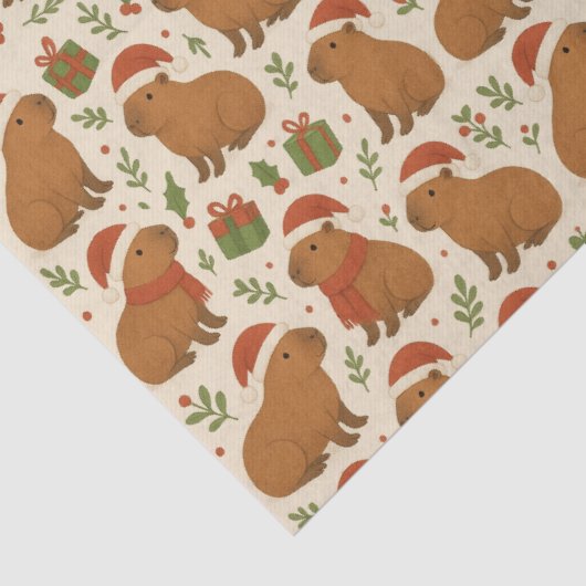 Capybaras met kerst tissuepapier (Detail)