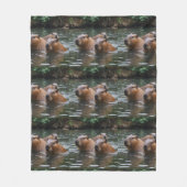 Capybaras' Swimming In The River,  Fleece Deken (Voorkant)