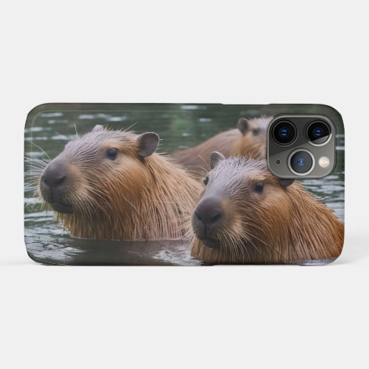 Capybaras' zwemmen in de rivier, Case-Mate iPhone case (Achterkant (horizontaal))