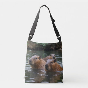 Capybaras' zwemmen in de rivier, crossbody tas