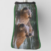 Capybaras' zwemmen in de rivier, golfheadcover (Draai 90)