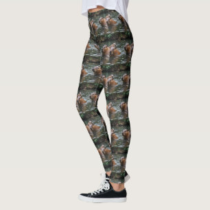 Capybaras' zwemmen in de rivier, leggings