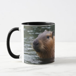 Capybaras Zwemmen In De Rivier,  Mok