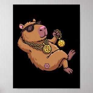 Capybyra 67 Drip Zonnebril Ketting Grappig Dier Me Poster